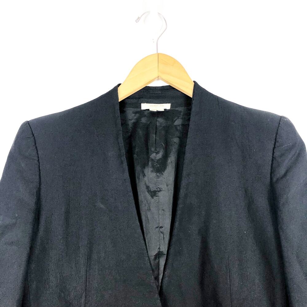 Helmut Lang Black Single Button Collarless Blazer… - image 4
